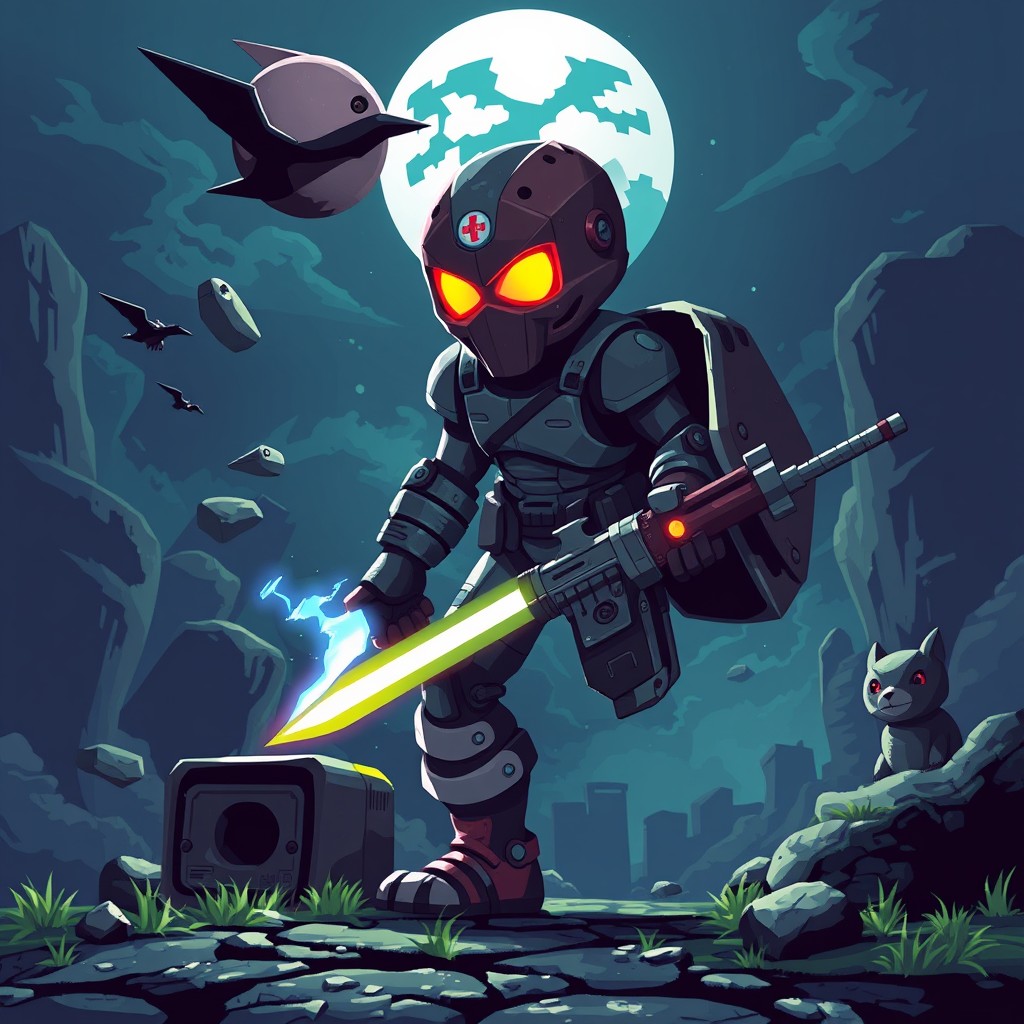 Abstract indie puzzle platformer scene